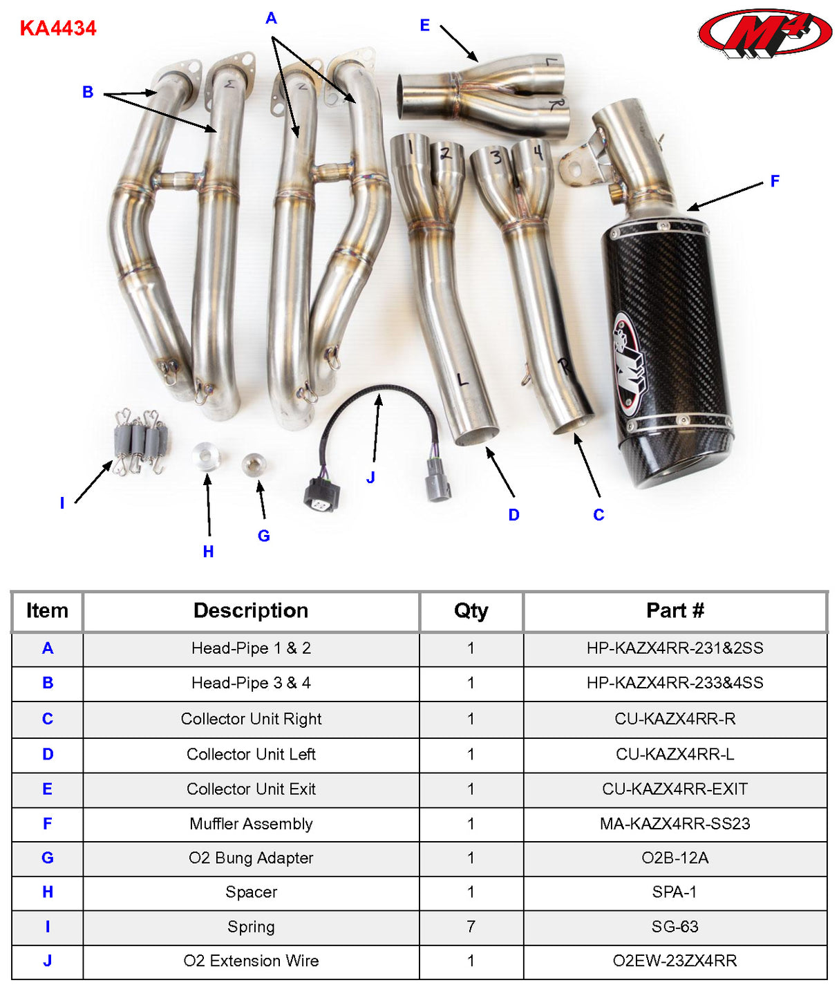 M4 Exhaust Street Slayer Full Exhaust (Kawasaki Ninja ZX4R/RR 2023-2024)