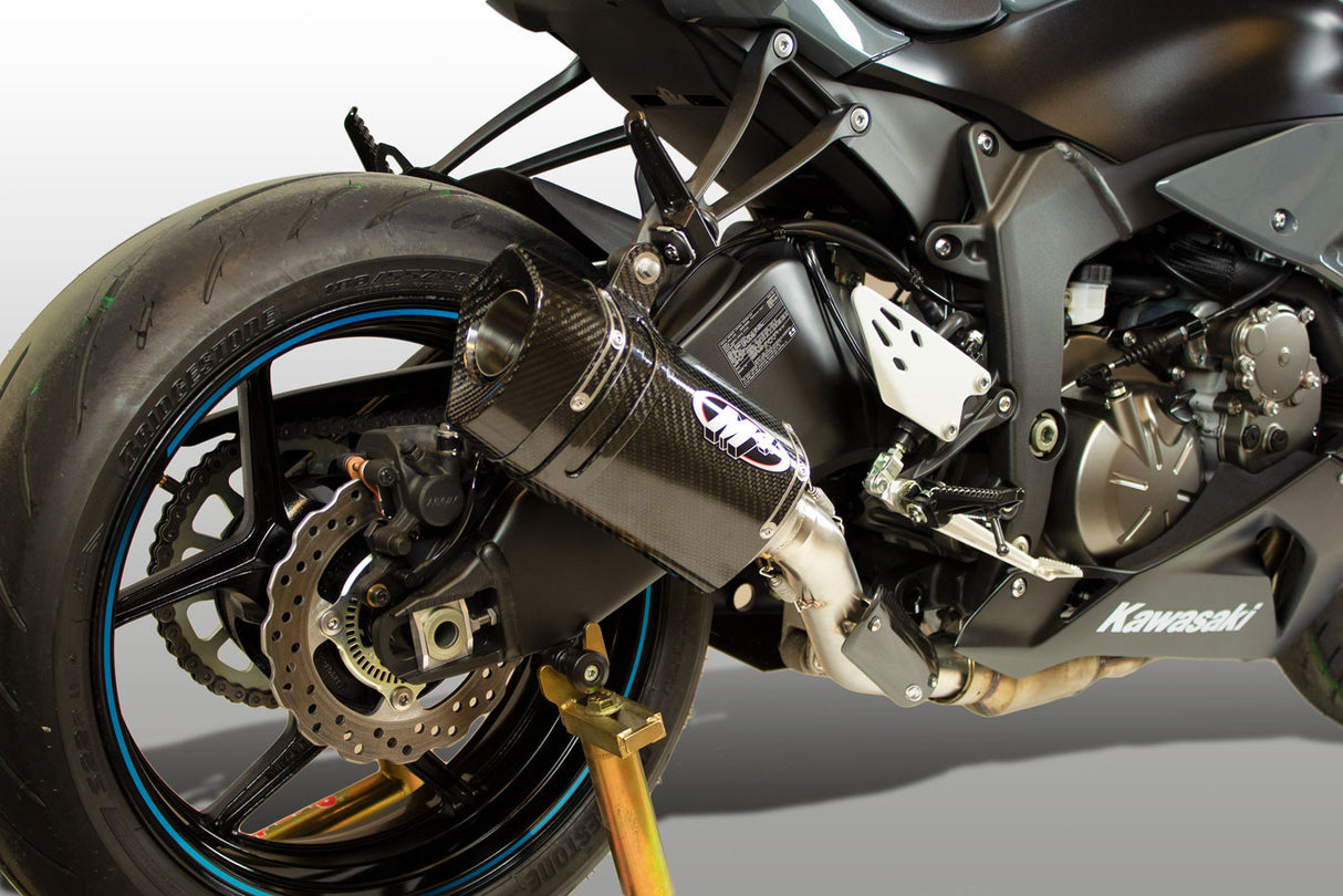 M4 Exhaust Tech1 Carbon Fiber Slip-On Exhaust (Kawasaki 2009-2024 ZX6R)